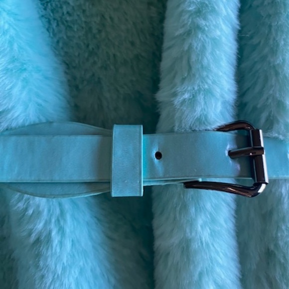 Faux Fur Mint Green Sleeveless Sweater Vest Girls Size Small - Picture 2 of 5